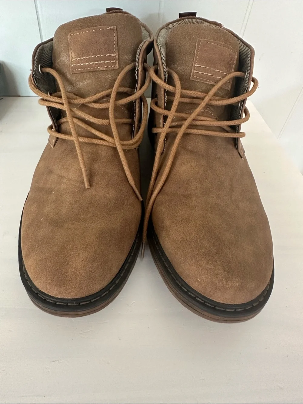 Men's Suede Chukka Boots in Tan — Lace-Up Casual Boots Size 10